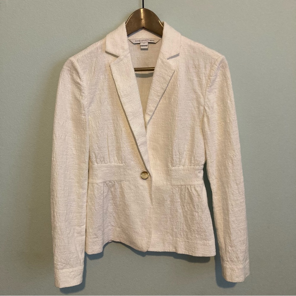 Diane von Furstenberg "Gavyn" blazer in textured weave.